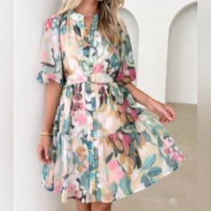 Gingham & Heels flowy dress size 4